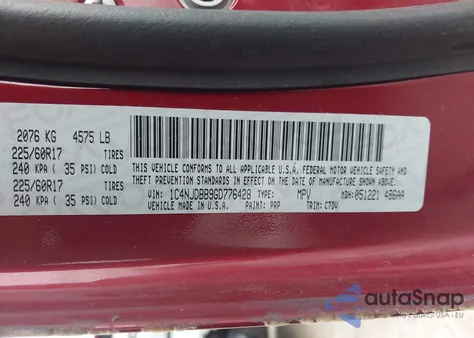 2016 Jeep Compass Sport из США, поврежденный, VIN 1C4NJDBB9GD776428